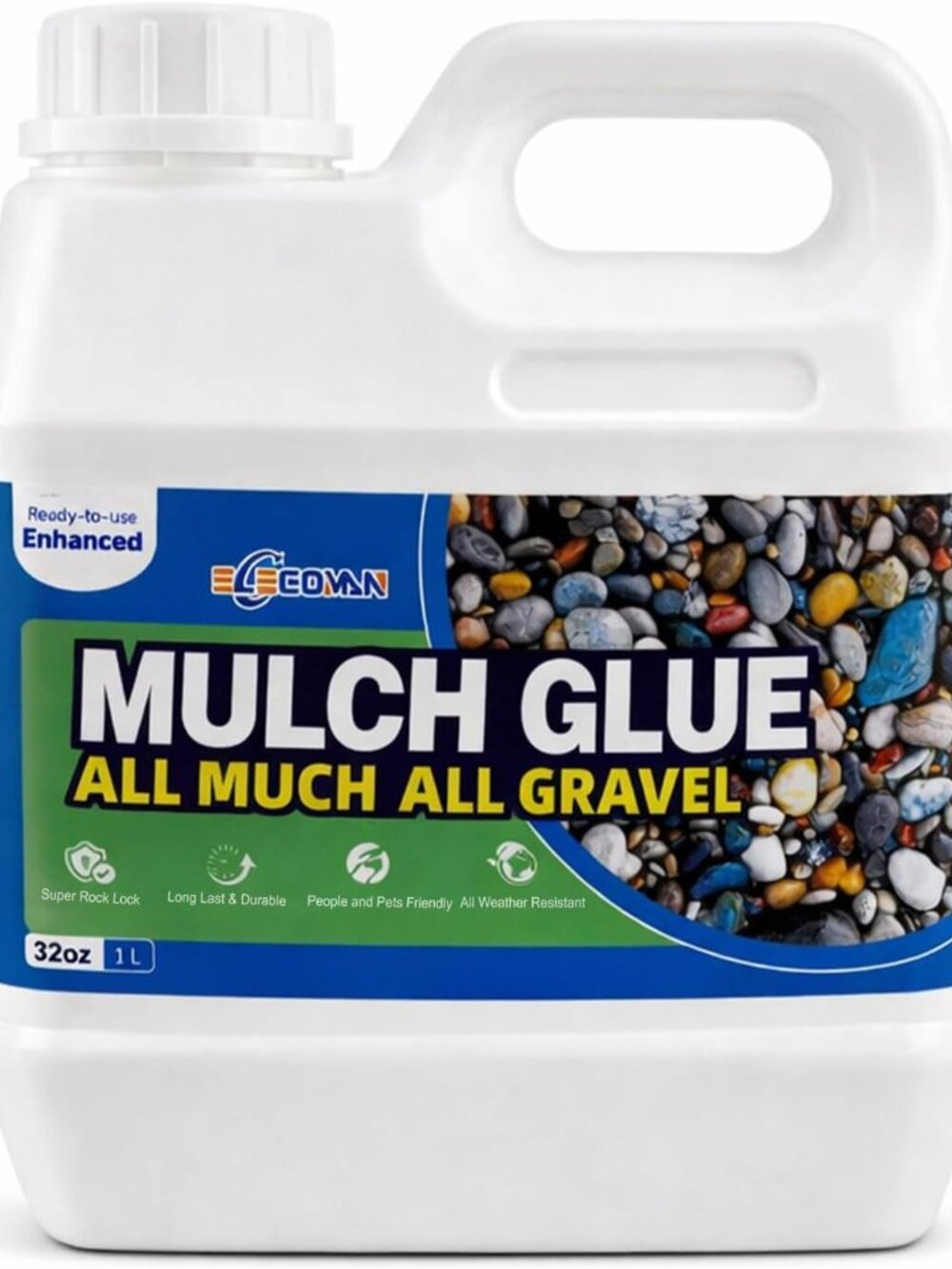 32 Oz Mulch Glue for Landscaping, Rock Glue for Pebbles, Wood and Bark, Pea Grav